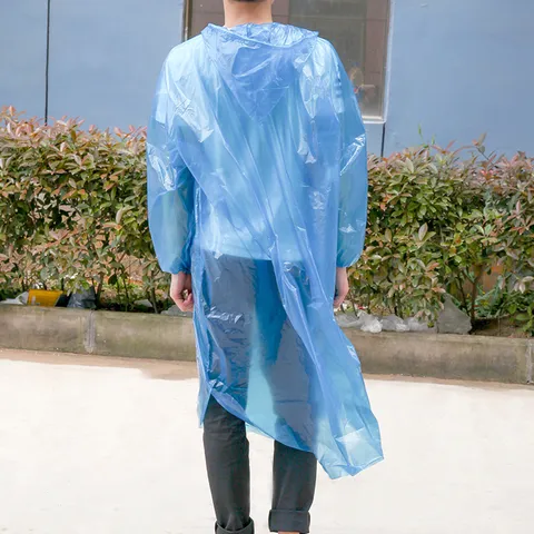 Imperméable Jetable Épaissi Transparent Poncho de Pluie Portable pour Randonnée en Plein Air Camping Tourisme Adultes