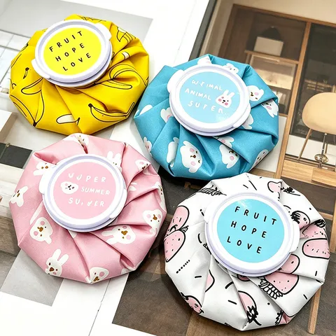 Cute Cartoon Ice Bag Reusable Hot Cold Compress Ice Pack Summer Sports Mini Cooling Water Injection Bag