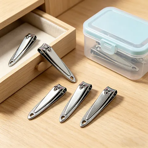 Portable Stainless Steel Nail Clipper Anti Splashing Manicure Tool With Nail File Metal Finger Nail Trimmer