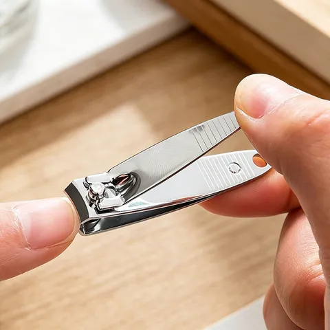 Portable Stainless Steel Nail Clipper Anti Splashing Manicure Tool With Nail File Metal Finger Nail Trimmer