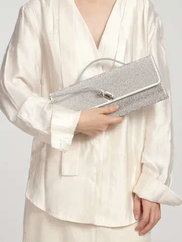 Luxus Strass Abendtasche Für Damen PU Leder Akkordeon Handtasche Schultertasche Umhängetasche Metall Verschluss Hochzeit Party Handtasche