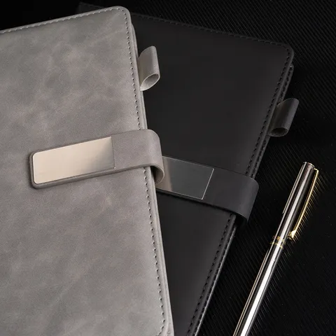 A5 Negocios Cuero Sintético Cuaderno Diario Tapa Dura Con Hebilla Magnética Soporte Para Bolígrafo Suministros Escolares