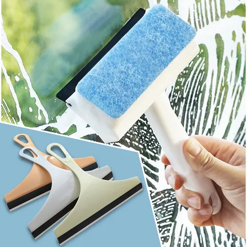 Multifunctional Glass Window Squeegee Household Cleaning Brush Sponge Scraper For Bathroom Mirror Tile Window Cleaning Tool