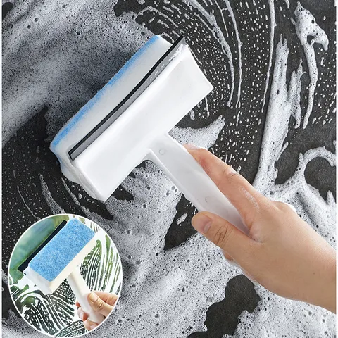 Multifunctional Glass Window Squeegee Household Cleaning Brush Sponge Scraper For Bathroom Mirror Tile Window Cleaning Tool