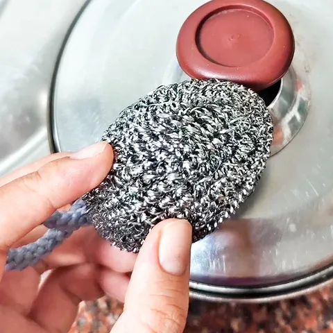 Roestvrijstalen Vaatwasserspons Keukenreiniger Bal Schuurspons Met Koord Duurzame Draadspons Voor Pan