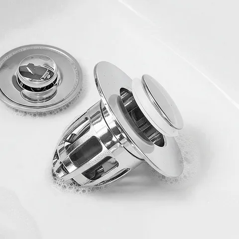 Universal Sink Drain Stopper Plastic Basin Pop Up Core Drain Filter Bathroom Sink Hair Catcher Replacement Plug