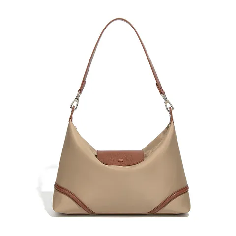 Minimalistische Lässige Nylon Hobo Achseltasche Große Kapazität Leichte Schulter Tote Bag Mit Leder Klappe Knödel Tasche Für Damen
