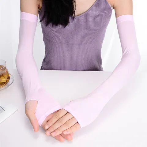 Summer Outdoor Cycling Driving Sun Protection Ice Silk Arm Sleeves Breathable UV Protection Sport Arm Warmers For Women Men