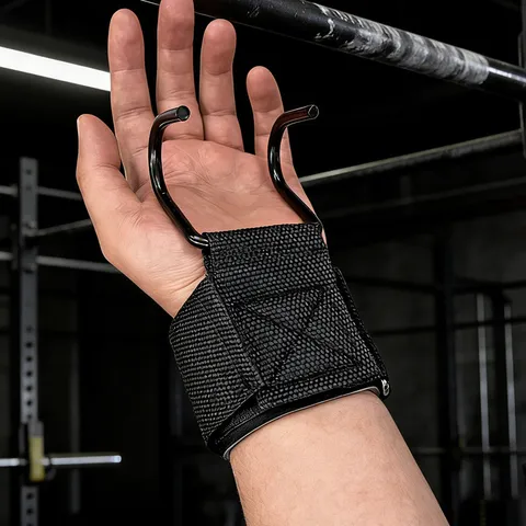 Brede Afstand Pull-Up Hulp haken Unisex Nylon Polsbanden Zware Stalen Grip Banden Workout Fitness Hefhaken
