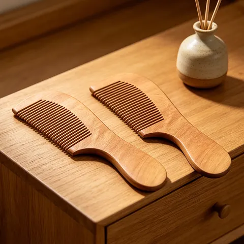 Portable Solid Wood Hair Comb Antistatic Wooden Hairbrush With Handle Daily Hair Care Grooming Tool Travel Hair Comb