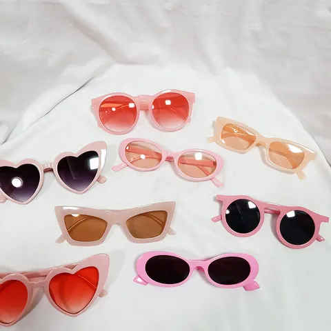 Gafas de Sol Rosas para Niñas Moda Retro Corazón Ojo de Gato Cuadrado Redondo Gafas de Sol para Mujer Accesorios de Fotos
