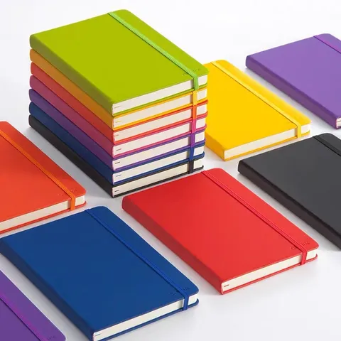 A5 A6 Business Notebook Journal Faux Leather Hardcover Elastic Band Closure Daily Planner Office School Writing Diary