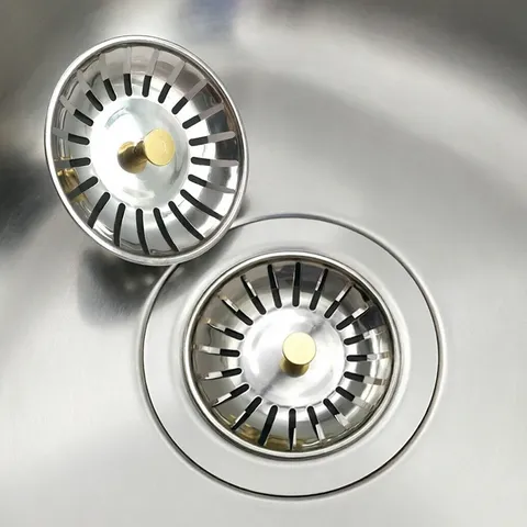 Stainless Steel Kitchen Sink Strainer Drain Filter Basket With Handle Replacement Sink Plug For Kitchen Basin Waste Stopper