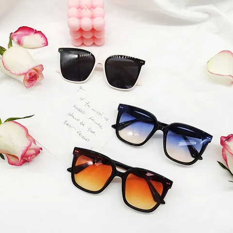 Unisex Fashion Square Sunglasses Trendy Acetate Frame Gradient Lens UV400 Eyewear For Men And Women Outdoor Travel Party
