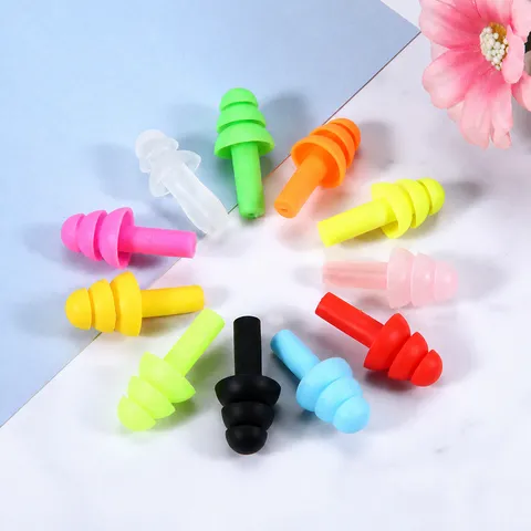 Bouchons d'Oreilles en Silicone Réutilisables Pour Sommeil Natation Réduction du Bruit Imperméable