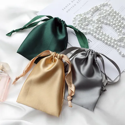 Satijn Trekkoord Pouch Zijde-achtige Geschenkverpakking Tas Snoep Sieraden