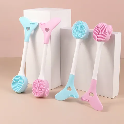 Silicone Facial Cleansing Brush And Eye Makeup Auxiliary Tool Multifunctional Double Head Eyeliner Eyelash Stencil