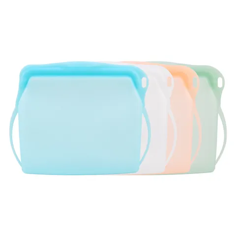Reusable Food Storage Bag Stand Up Silicone Fresh Keeping Bag Leak Proof Kitchen Food Organizer Container