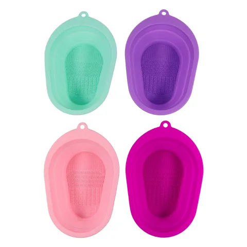 Foldable Silicone Makeup Brush Cleaning Mat Portable Cosmetic Brush Cleaner Pad Multi-Textured Makeup Tool Washing Pad