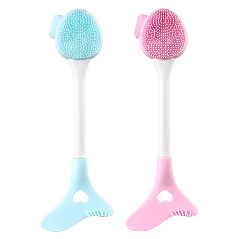 Silicone Facial Cleansing Brush And Eye Makeup Auxiliary Tool Multifunctional Double Head Eyeliner Eyelash Stencil