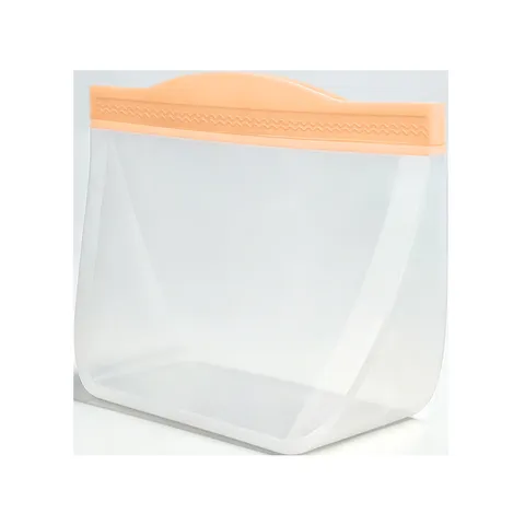 Translucent Frosted Silicone Food Storage Bag Leakproof Reusable Fresh Keeping Bag Kitchen Refrigerator Food Organizer