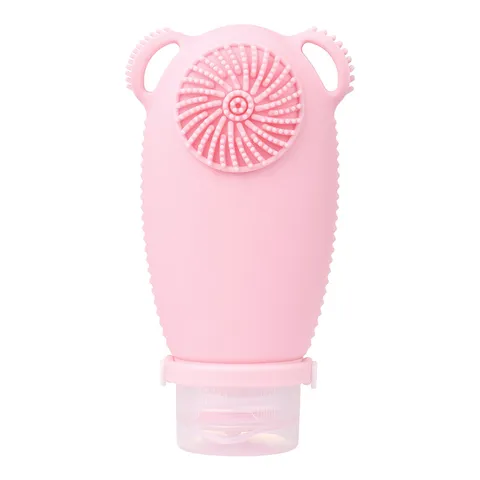 Silicone Travel Sub Bottle With Facial Cleansing Brush Portable Refillable Toiletries Container For Shampoo Lotion
