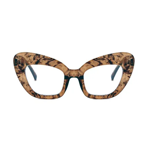 Montura Grande de Gafas Ojo de Gato Anti Luz Azul Moda Plástico Carey Leopardo Gafas Ópticas para Mujeres