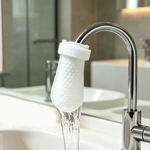 Coton Filtrant pour Robinet Anti-Éclaboussures Coussins de Filtre de Rechange avec Attaches de Câble Cuisine Salle de Bain Évier Accessoires