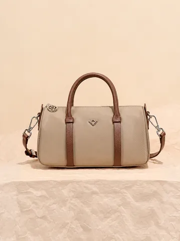 Sac Boston en Nylon Imperméable Petit Sac Bandoulière Sac à Main Classique Couleur Contrastée Sac Oreiller Femmes Voyage Décontracté