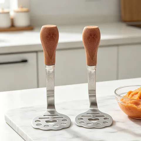 Stainless Steel Potato Masher Kitchen Food Masher With Wooden Handle Fruit Vegetable Smasher For Baby Food Cooking Tool