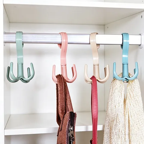 Crochet de Sac Rotatif Multifonctionnel Style Nordique Cintre de Rangement en Plastique Pour Vêtements Clés Organisateur de Garde-Robe de Dortoir