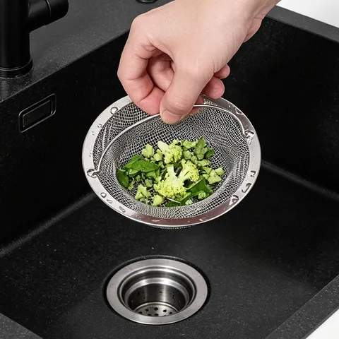 Stainless Steel Kitchen Sink Filter Basket Strainer Anti-Clogging Drain Hair Catcher For Vegetable Washing Basin Kitchen Tool