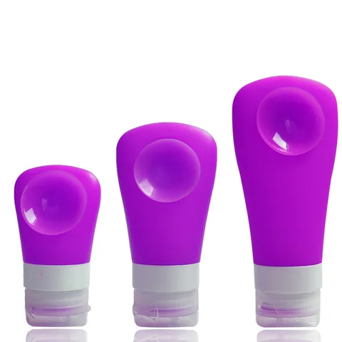 Portable Silicone Travel Toiletry Bottles Squeeze Container Set Refillable Bottles For Shampoo Shower Gel