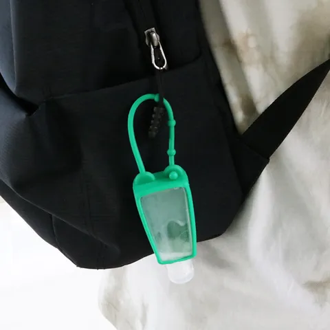 Portable PET Dispensing Bottle with Silicone Protective Cover and Lanyard Travel Sub-bottling Empty Bottle