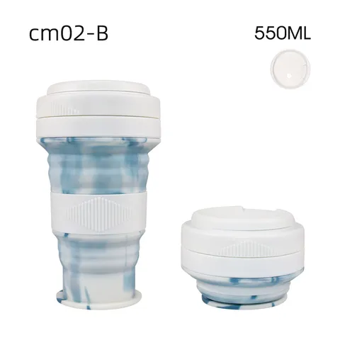 Tragbares Silikon Faltbecher Reise Teleskop Kaffeetasse Outdoor Sport Wasserflasche Mit Deckel Und Strohhalm