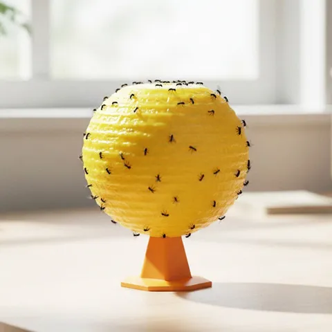 Binnen Fruitvliegjesval Plakkerige Bal Insectenverdelger voor Keuken Fruitwinkel Ongediertebestrijding Gele Val Met Voet