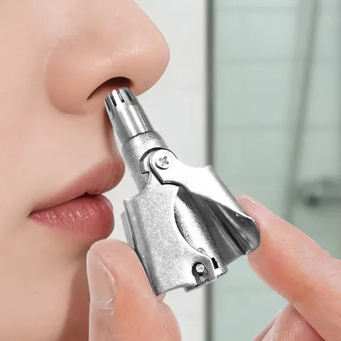 Manual Nose Hair Trimmer Stainless Steel Men Grooming Tool Portable Safe Round Head Nose Hair Clipper