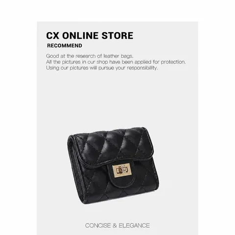 Mujer Minimalista Urbano Acolchado PU Monedero Impermeable Resistente al Desgaste Color Sólido Corto Plegable Tarjetero Bolsa