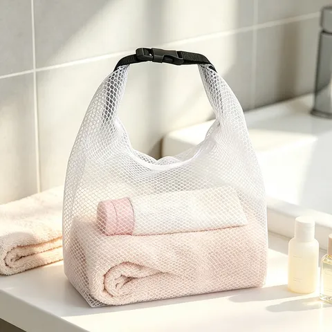 Portable Mesh Beach Bag Waterproof Travel Toiletry Organizer Large Capacity Cosmetic Storage Bag Outdoor Swimming