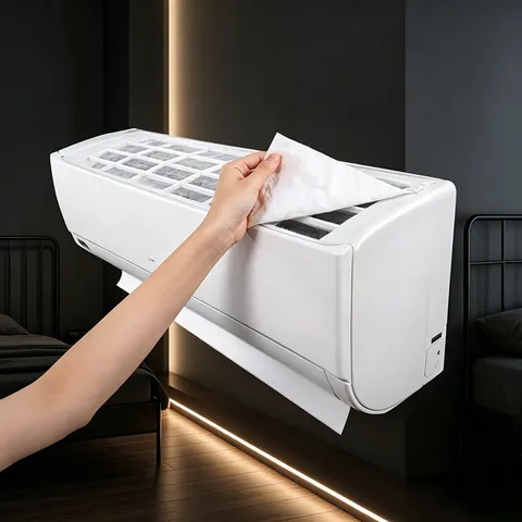 Coton de Filtre Anti-Poussière pour Climatiseur Domestique Membrane de Filtre d'Entrée d'Air en Maille Ultra-Fine Housse de Protection