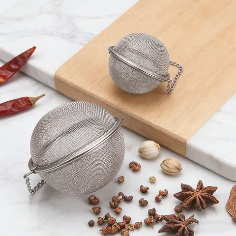 Stainless Steel Seasoning Ball Spice Infuser Tea Strainer Locking Mesh Soup Cooking Filter Kitchen Tool