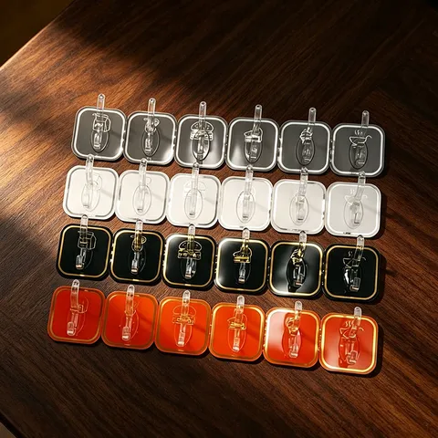 Acrylic Adhesive Wall Hooks Multi Hook Sticky Hanger Seamless Key Clothes Holder For Home Bedroom Bathroom Kitchen