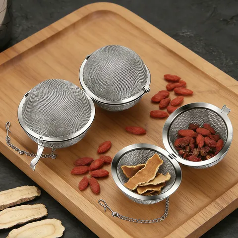 Stainless Steel Seasoning Ball Spice Infuser Tea Strainer Locking Mesh Soup Cooking Filter Kitchen Tool