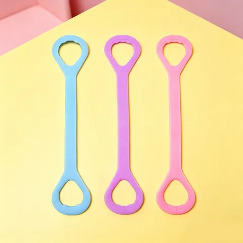 Banda di Resistenza Figura 8 in Silicone Corda Elastica per Esercizi Yoga Stretching Modellamento Schiena Fitness