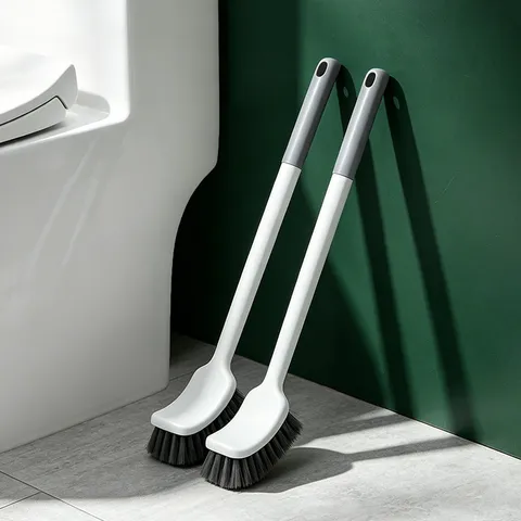 Plastic Long Handle Toilet Brush No Dead Ends Curved Cleaning Tool For Household Bathroom Cleaning And Scrubbing