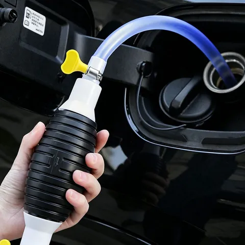 Portable Manual Car Fuel Oil Siphon Pump Hand Press Extractor Pump Transfer Pipe For Gasoline Diesel Automotive
