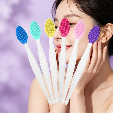 Brosse Nettoyante pour le Visage en Silicone Double Face Outil de Lavage Doux Brosse de Massage pour le Nez Accessoire de Beauté