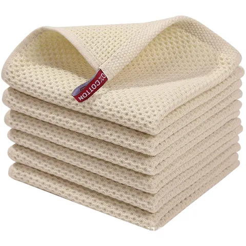 Strofinacci da Cucina in Cotone Tessuto Waffle Panni Assorbenti per Pulizia Piatti Forniture per la Casa