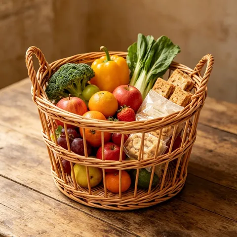 Pastoraal Handgewebt Wilgenmand Opbergmand Met Handgrepen Natuurlijk Brood Fruit Groente Dienblad Thuis Keuken Mand