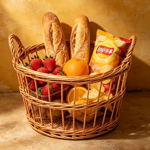 Pastoraal Handgewebt Wilgenmand Opbergmand Met Handgrepen Natuurlijk Brood Fruit Groente Dienblad Thuis Keuken Mand